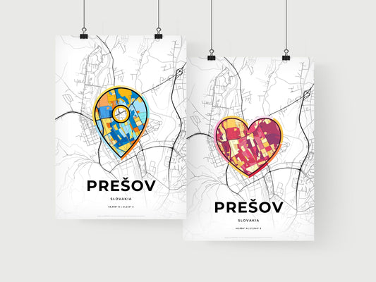 Prešov Slovakia art print for couples