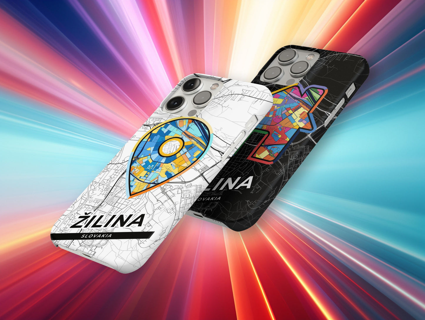 Žilina Slovakia slim phone case with colorful icon