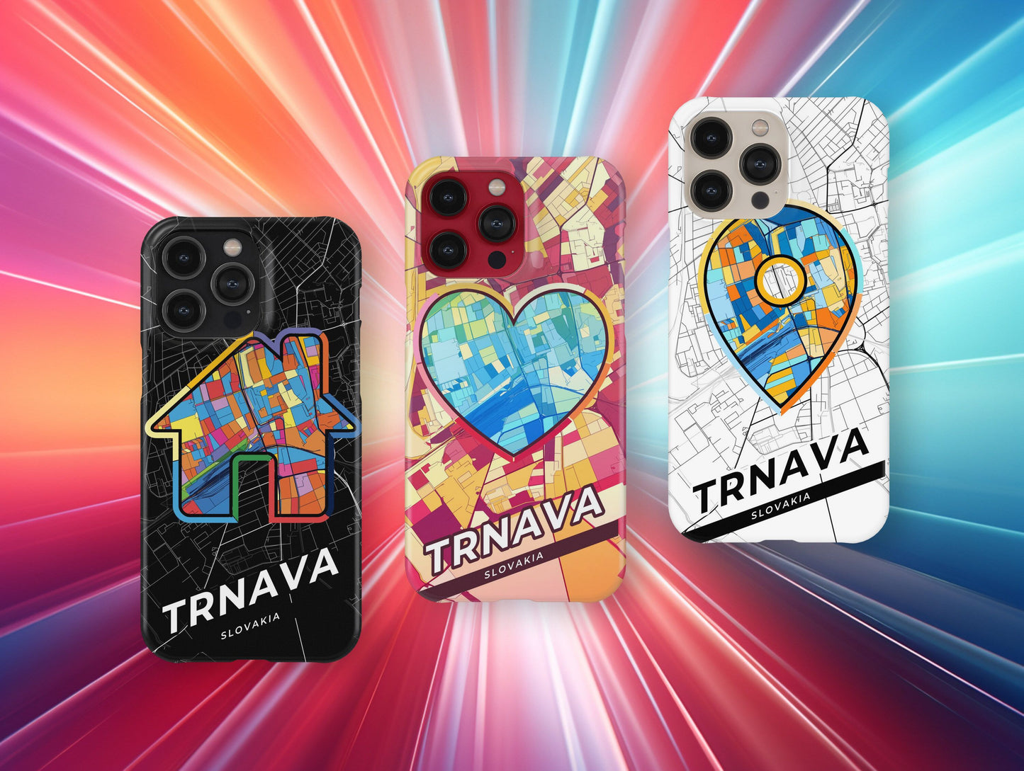 Trnava Slovakia slim phone case with colorful icon