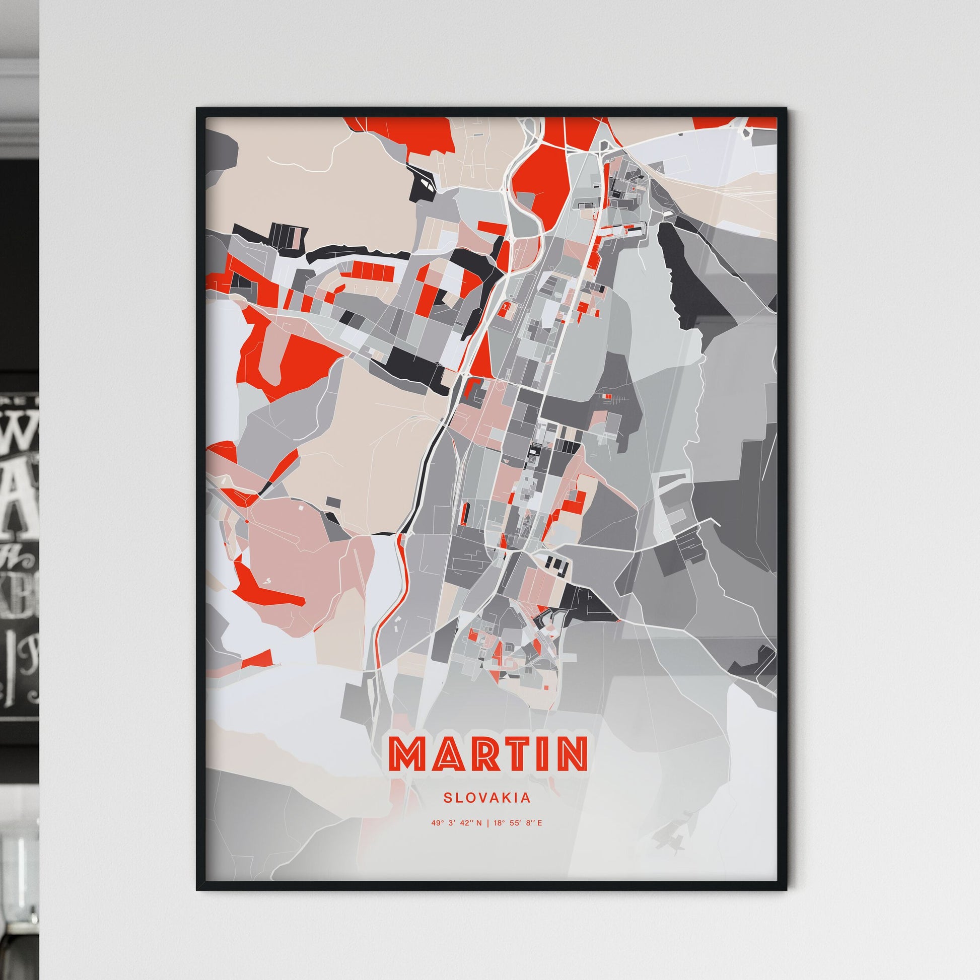 Colorful MARTIN SLOVAKIA Fine Art Map Modern