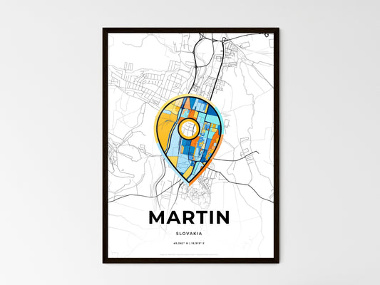 Martin Slovakia wedding art map with pointer icon
