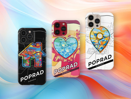 Poprad Slovakia slim phone case with colorful icon. Birthday, wedding or housewarming gift. Couple match cases.