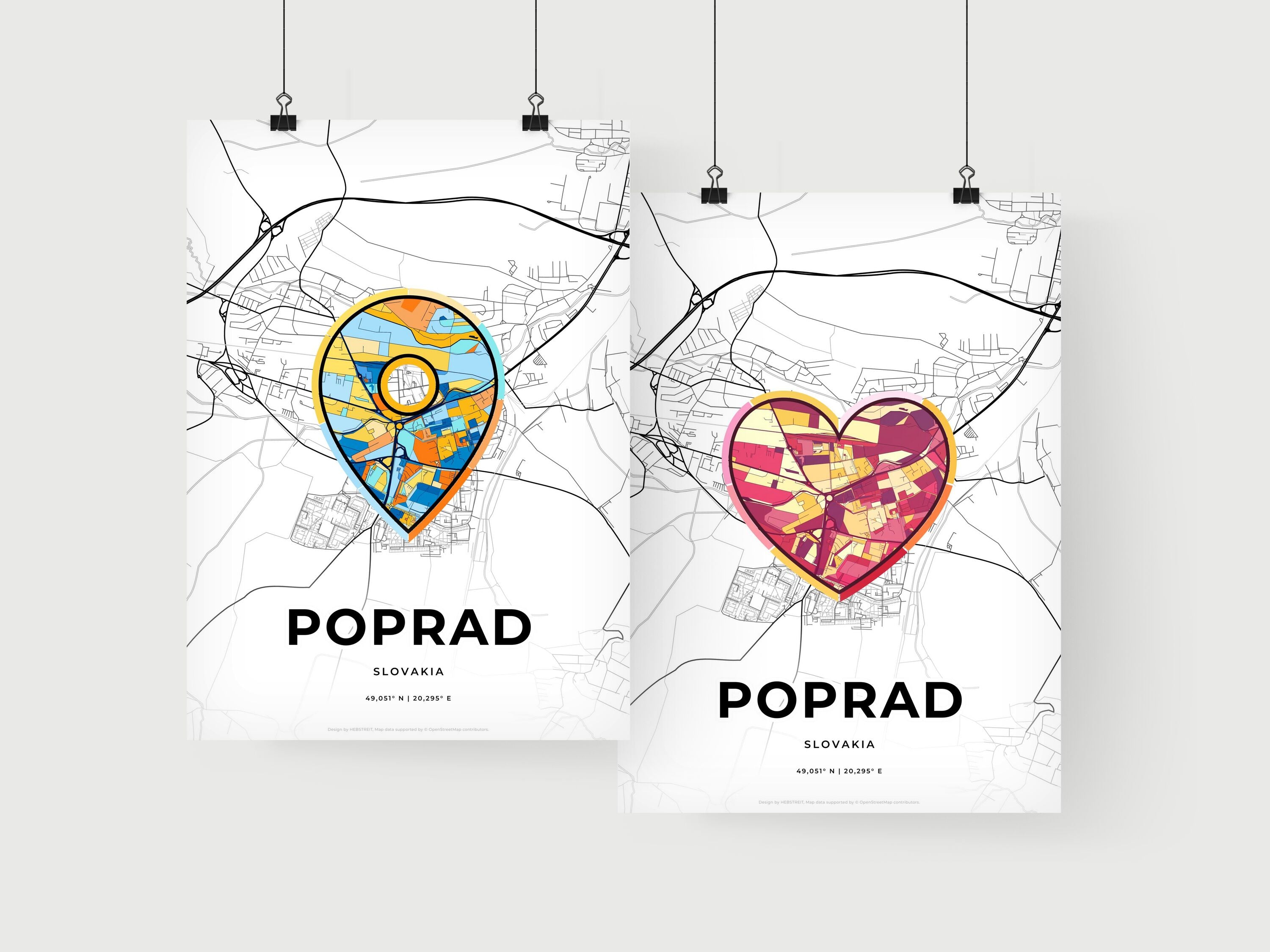 Poprad Slovakia Art Map – HEBSTREIT