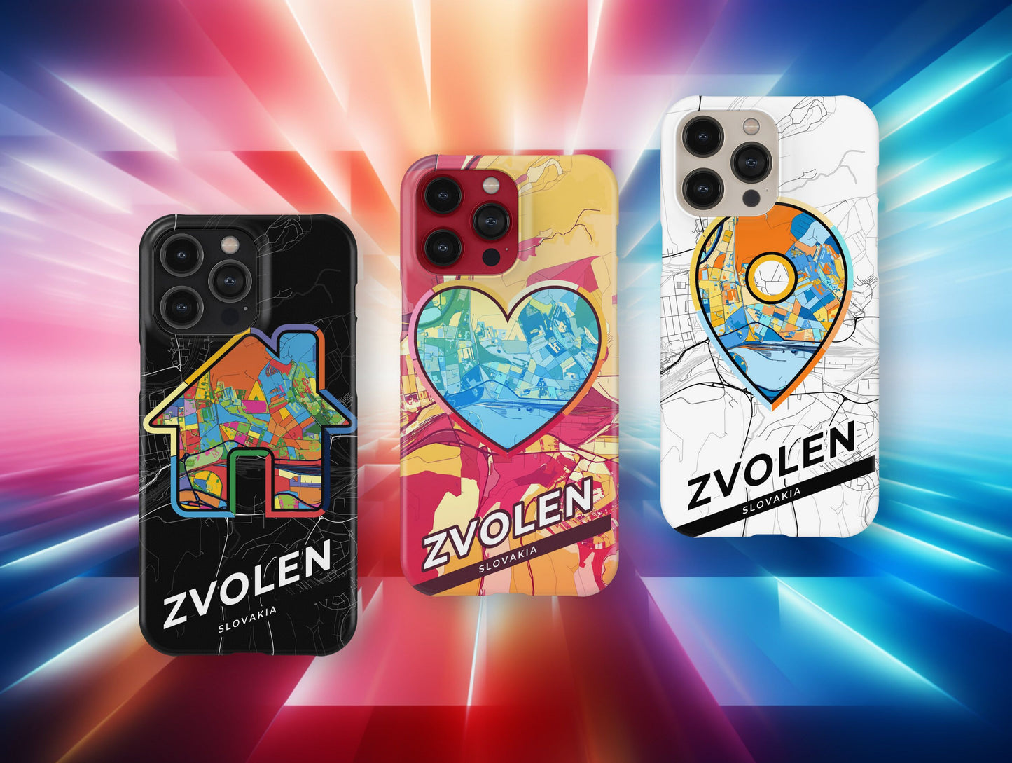 Zvolen Slovakia slim phone case with colorful icon