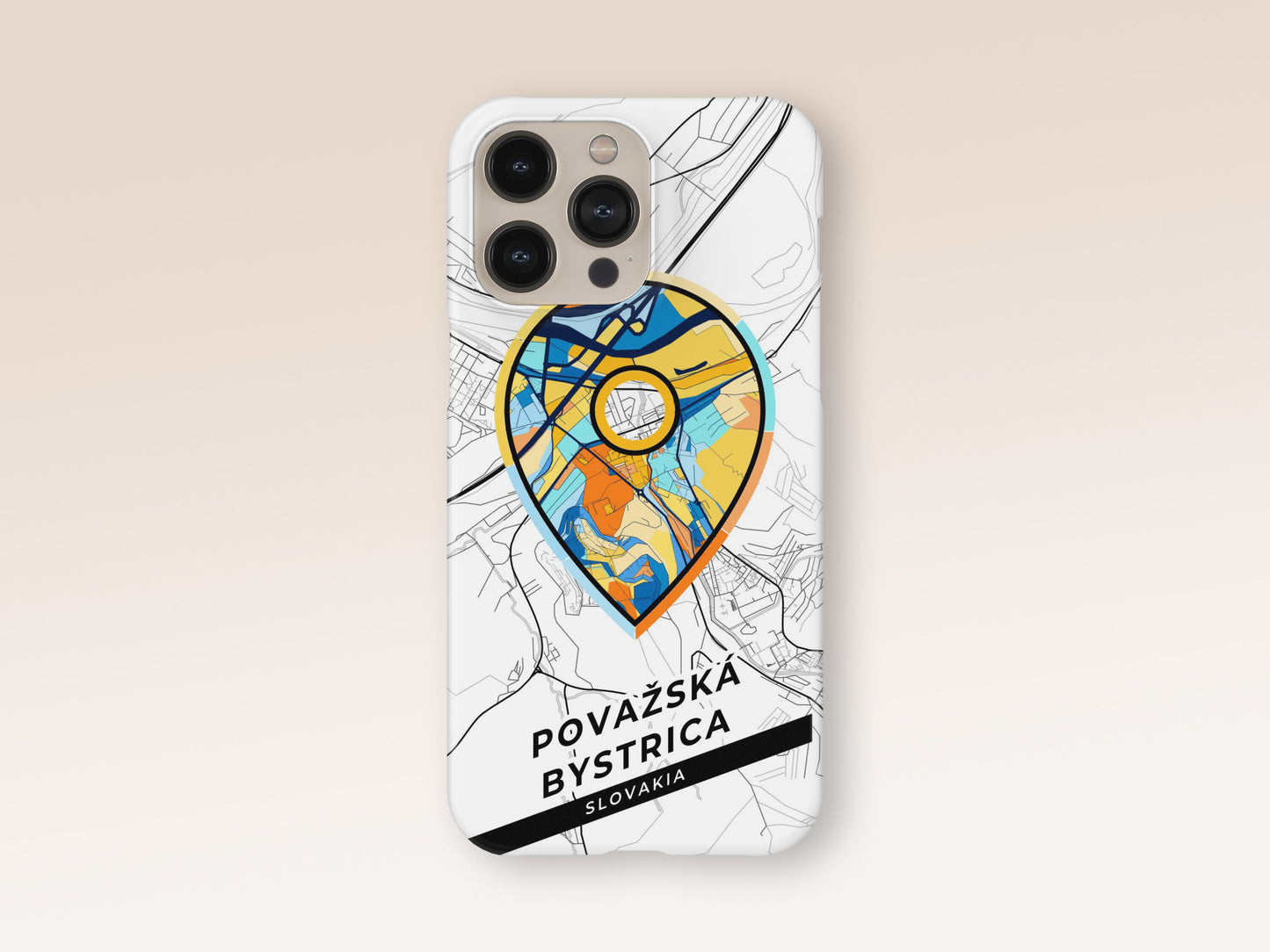 Považská Bystrica Slovakia slim phone case with colorful icon. Birthday, wedding or housewarming gift. Couple match cases. 1