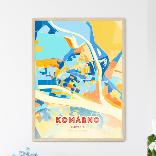 Colorful KOMÁRNO SLOVAKIA Fine Art Map Blue Orange