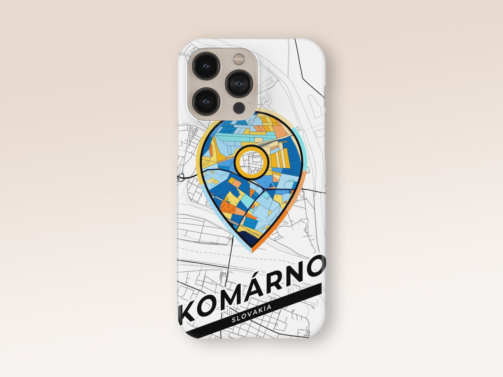 Komárno Slovakia slim phone case with colorful icon. Birthday, wedding or housewarming gift. Couple match cases. 1