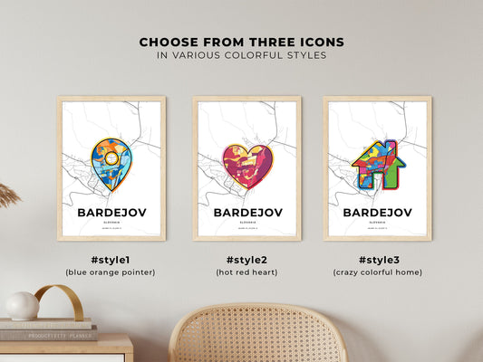 Bardejov Slovakia maps with colorful icons