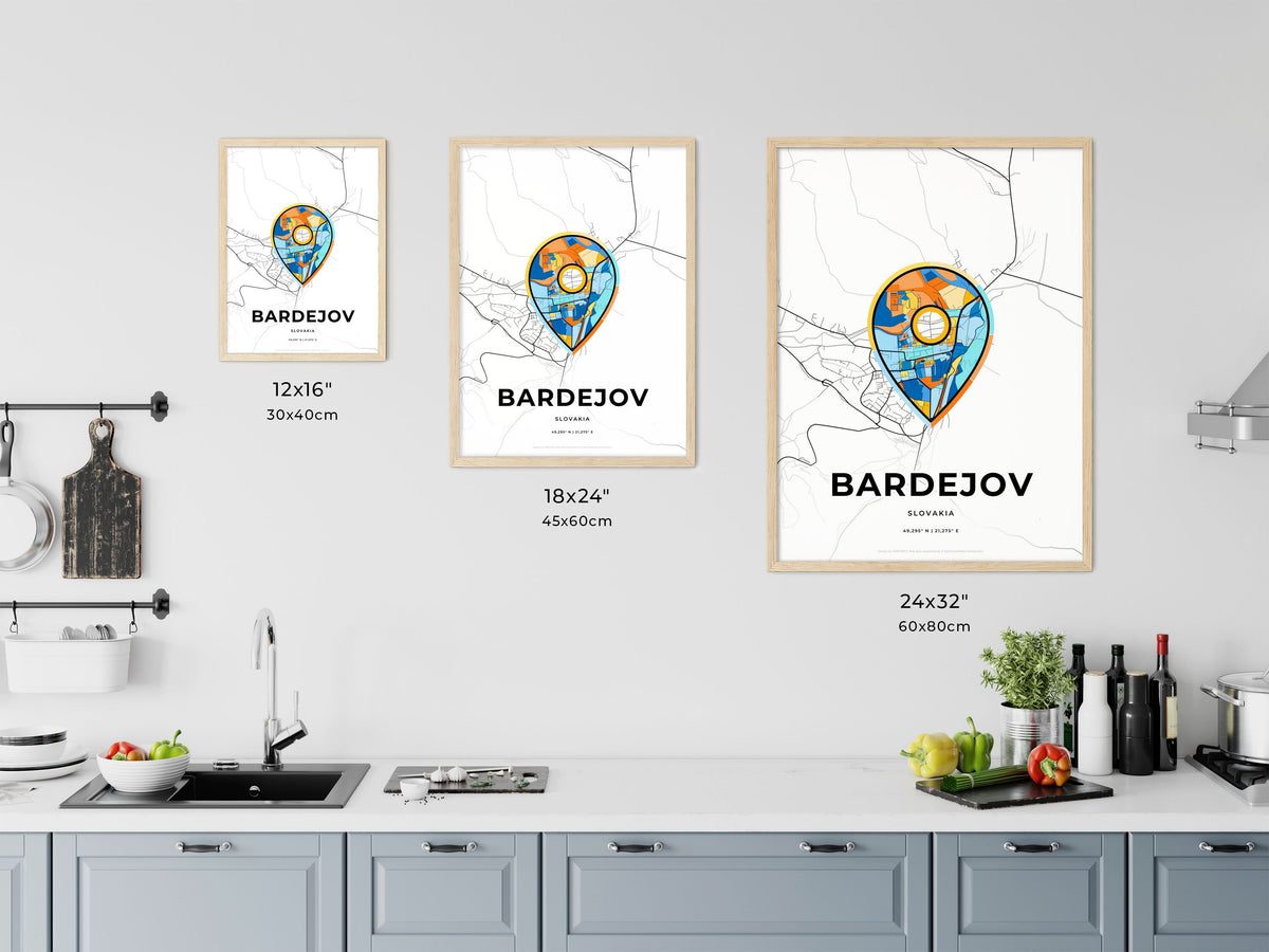 Bardejov Slovakia art map size chart