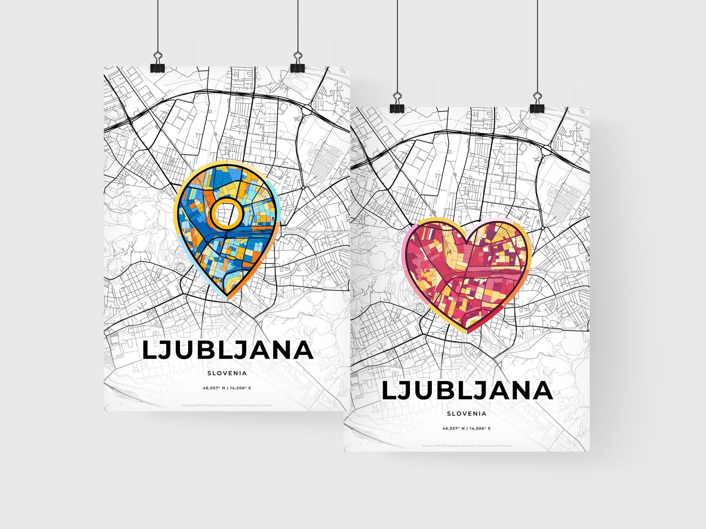 Ljubljana Slovenia art print for couples