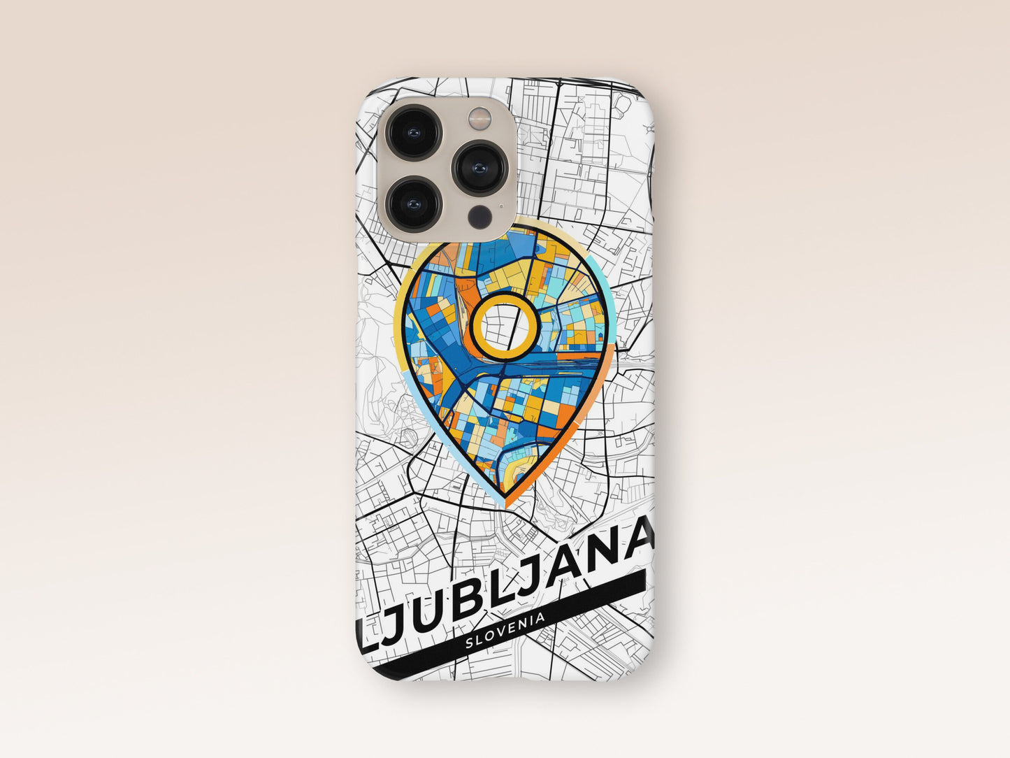 Ljubljana Slovenia slim phone case with colorful icon. Birthday, wedding or housewarming gift. Couple match cases. 1