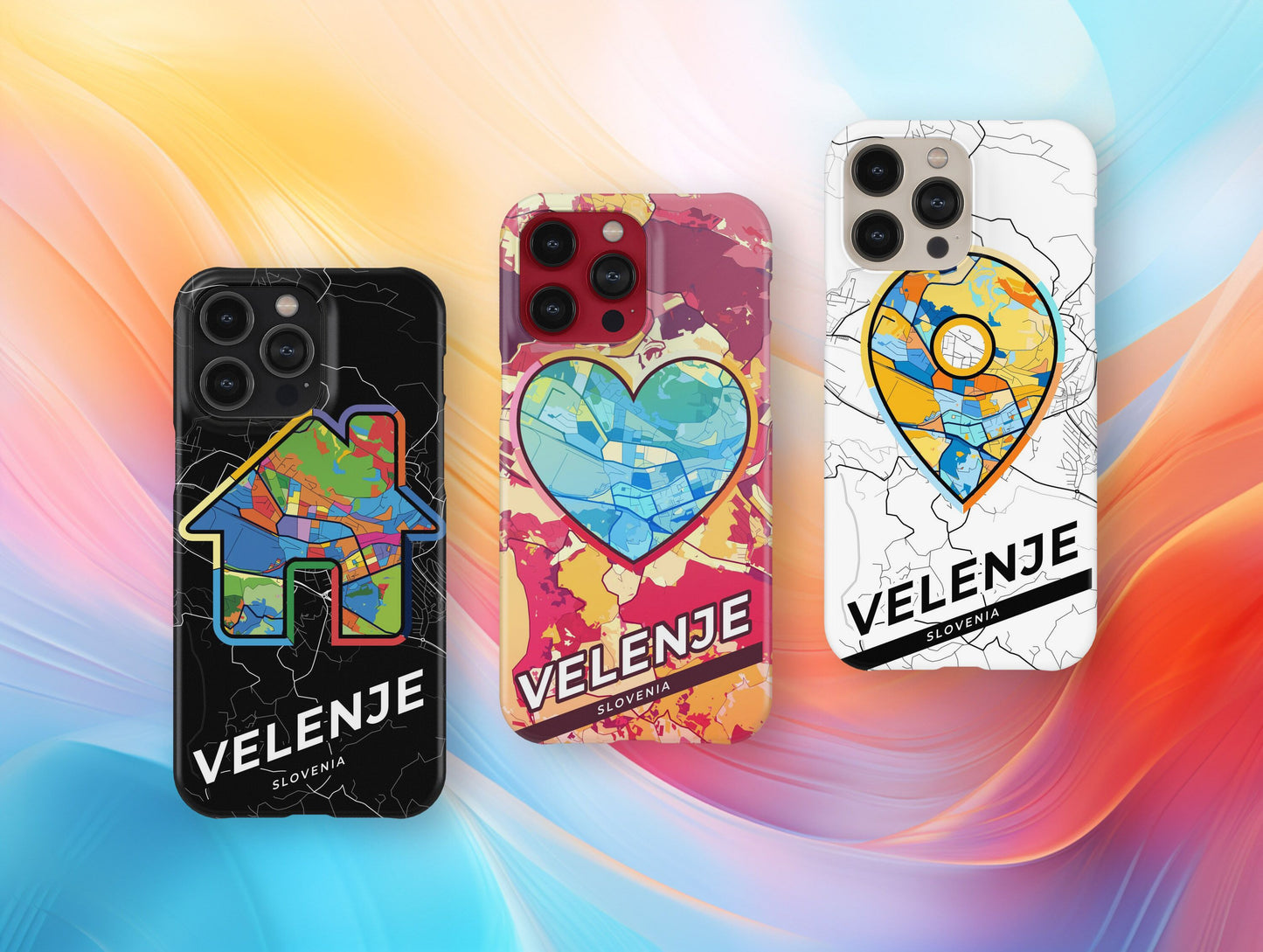 Velenje Slovenia slim phone case with colorful icon