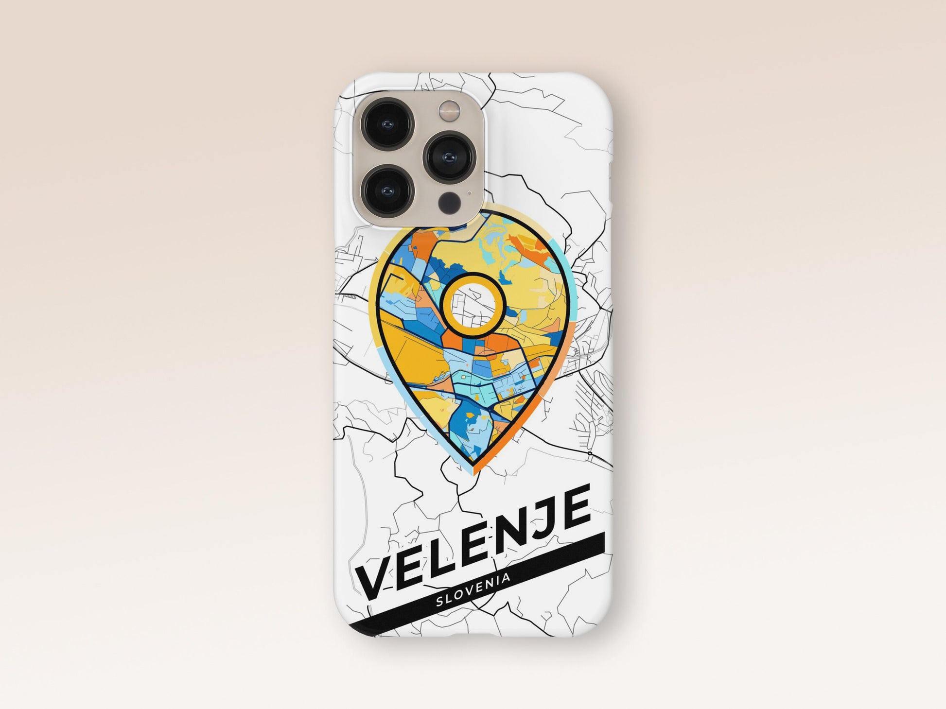 Velenje Slovenia slim phone case with colorful icon 1
