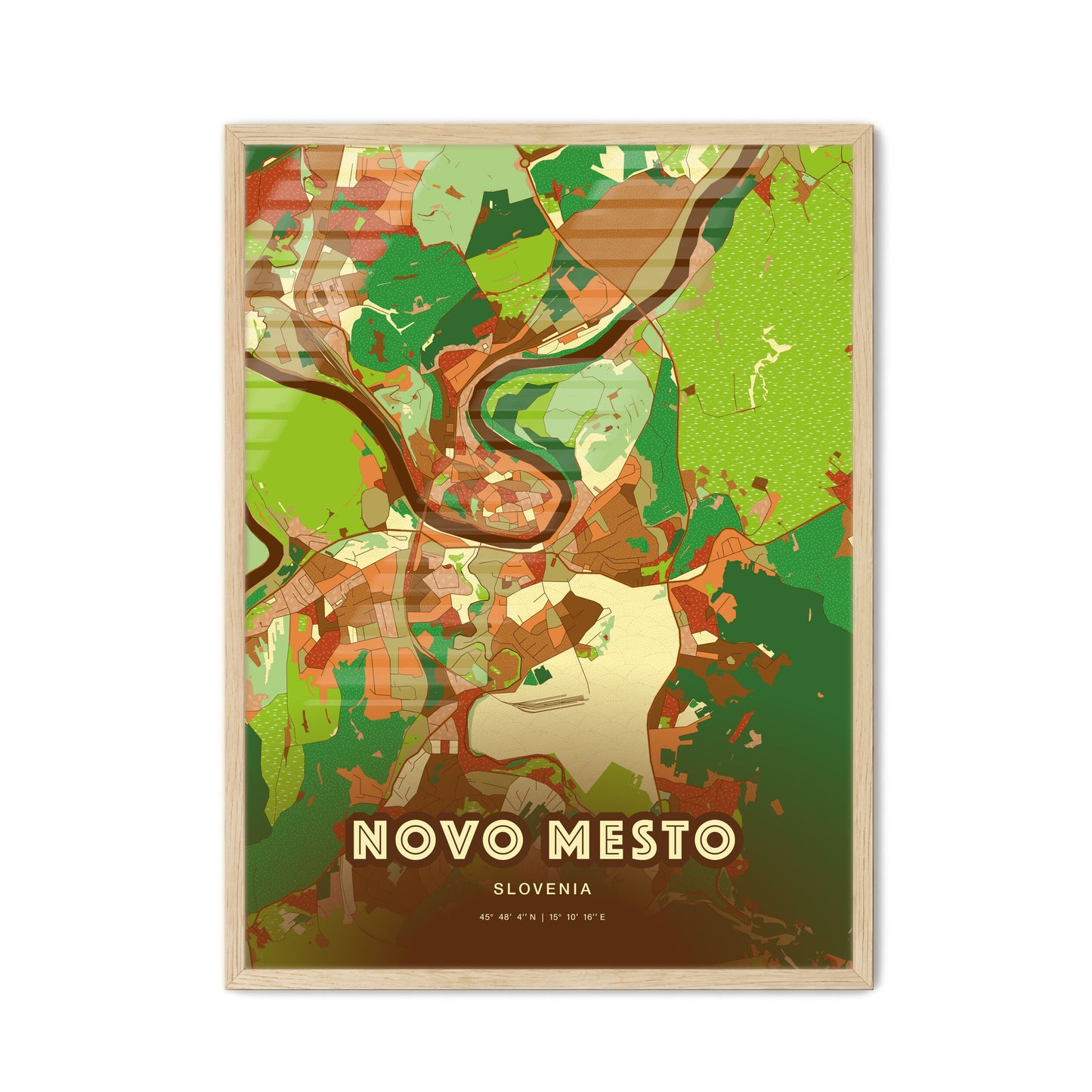 Colorful NOVO MESTO SLOVENIA Fine Art Map Farmhouse