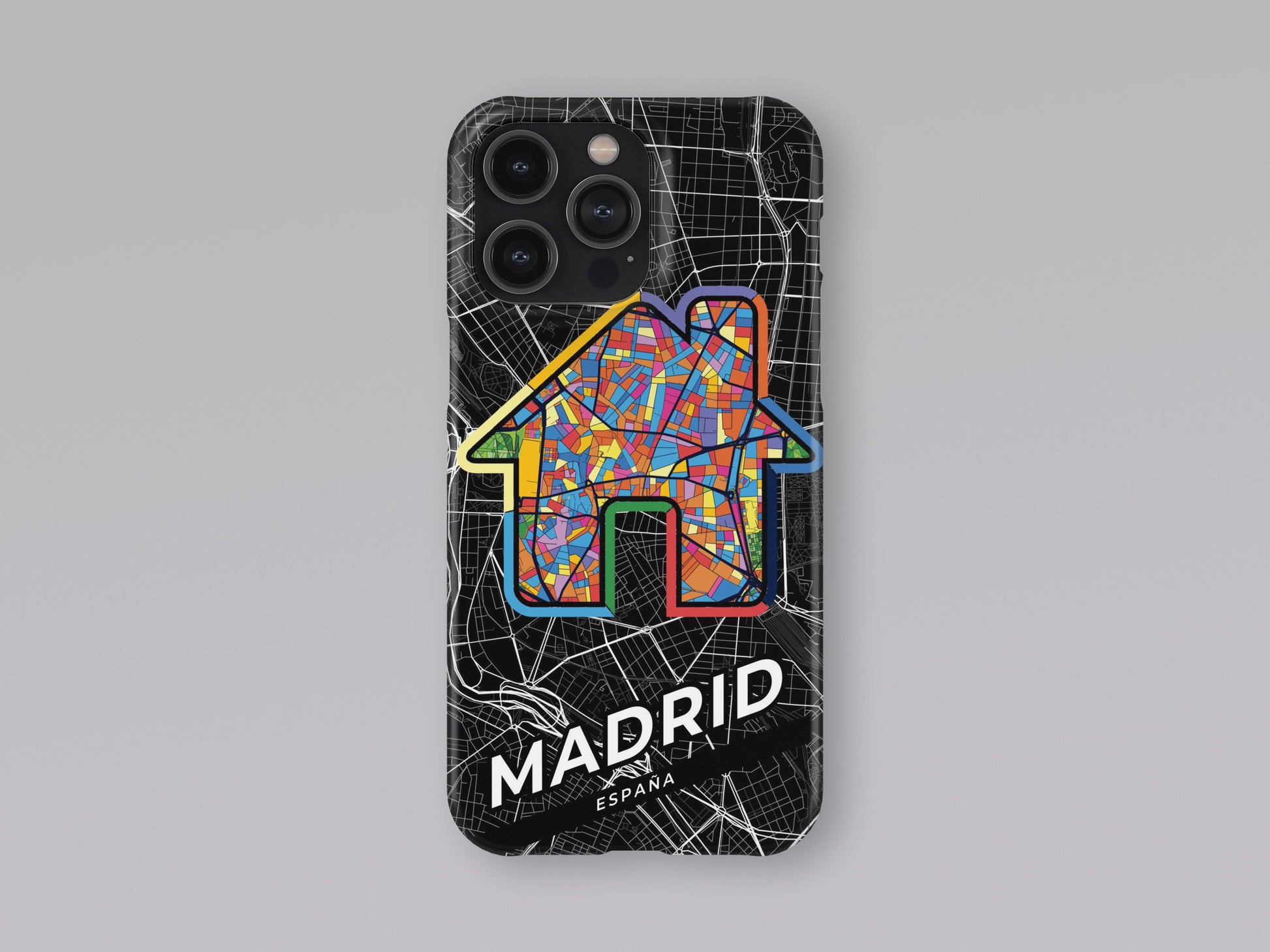 Madrid Spain slim phone case with colorful icon. Birthday, wedding or housewarming gift. Couple match cases. 3
