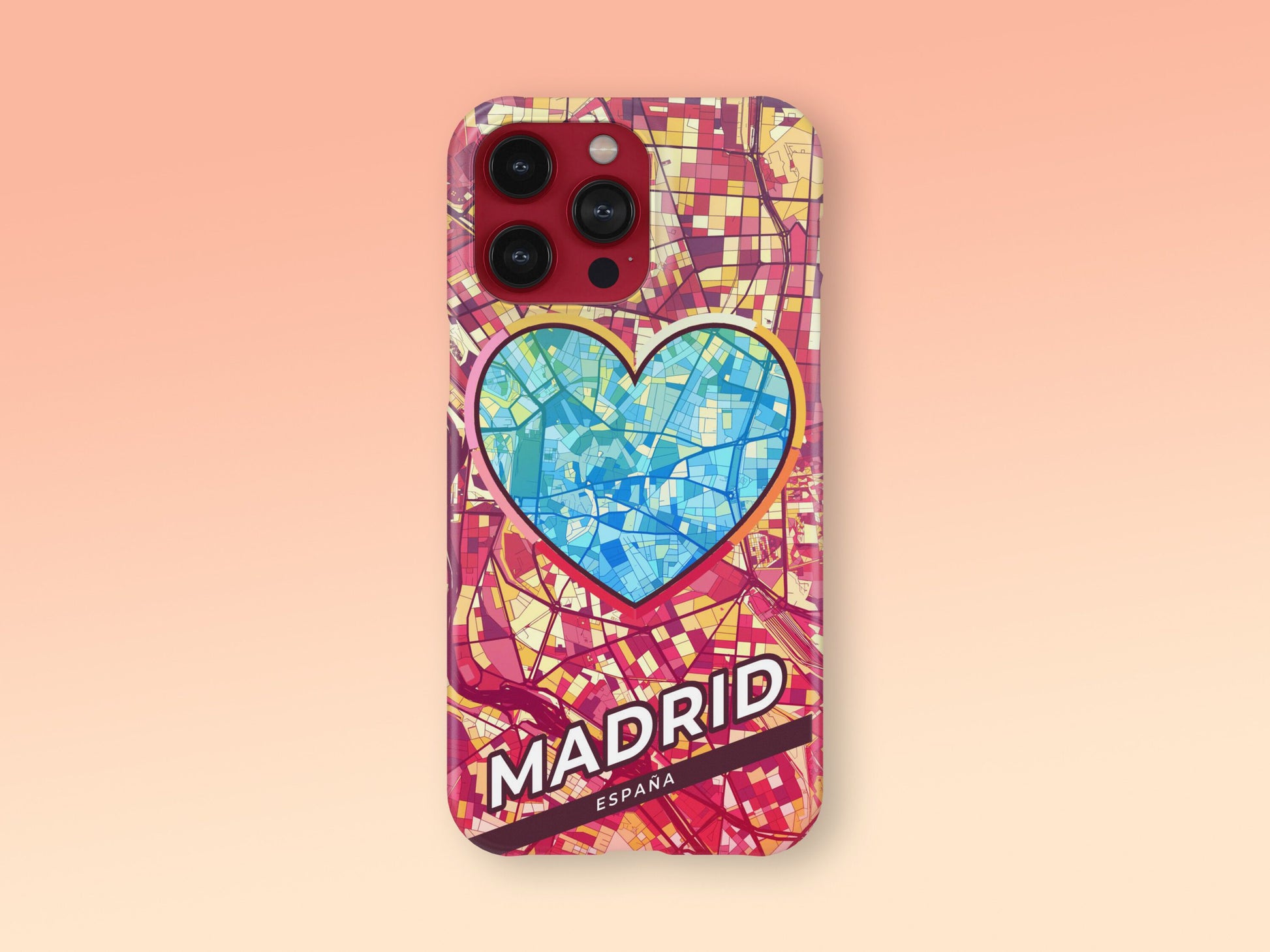 Madrid Spain slim phone case with colorful icon. Birthday, wedding or housewarming gift. Couple match cases. 2