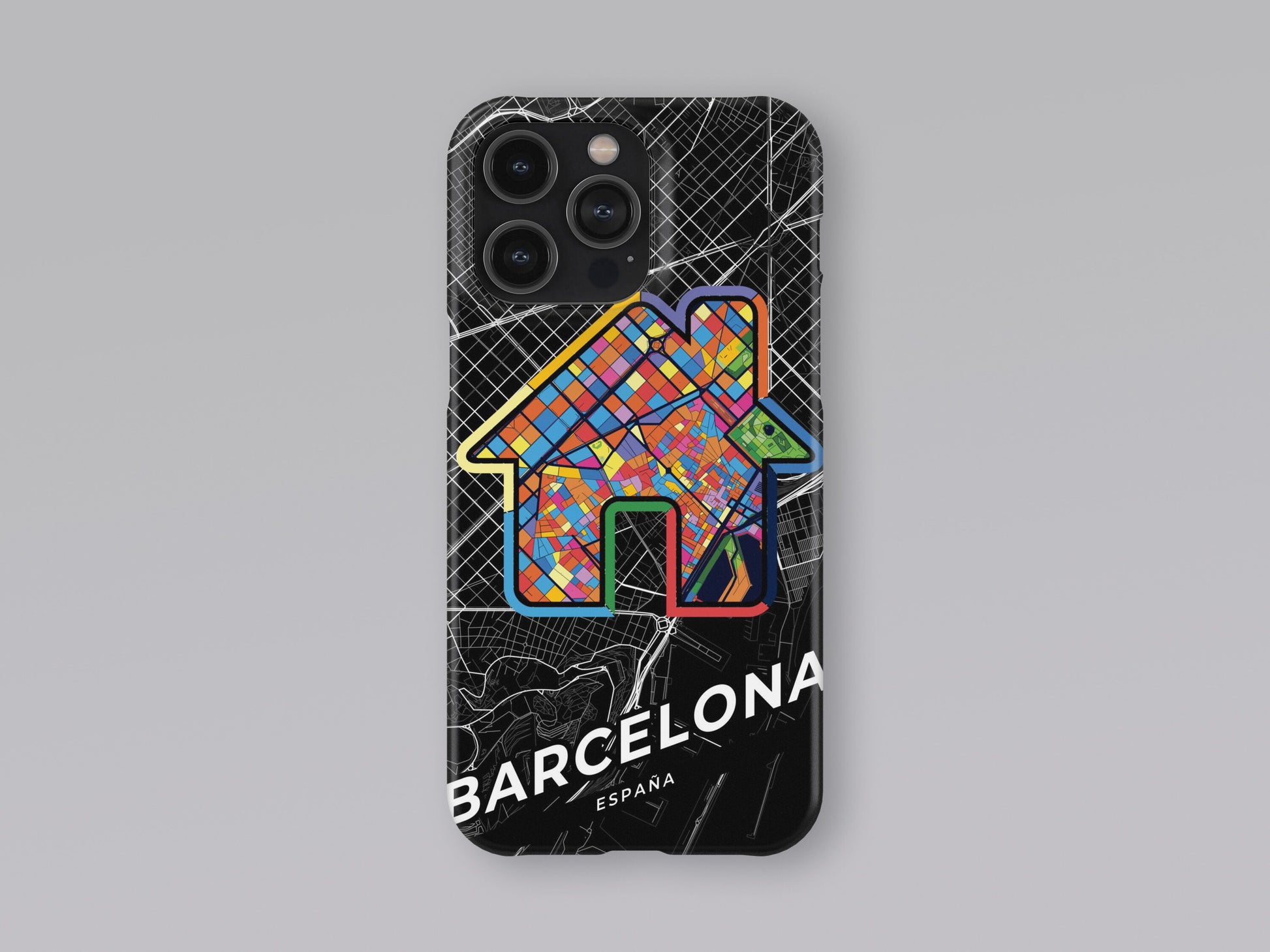 Barcelona Spain slim phone case with colorful icon. Birthday, wedding or housewarming gift. Couple match cases. 3