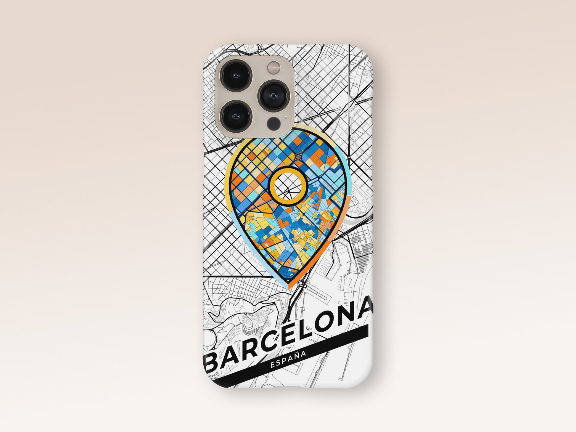 Barcelona Spain slim phone case with colorful icon. Birthday, wedding or housewarming gift. Couple match cases. 1