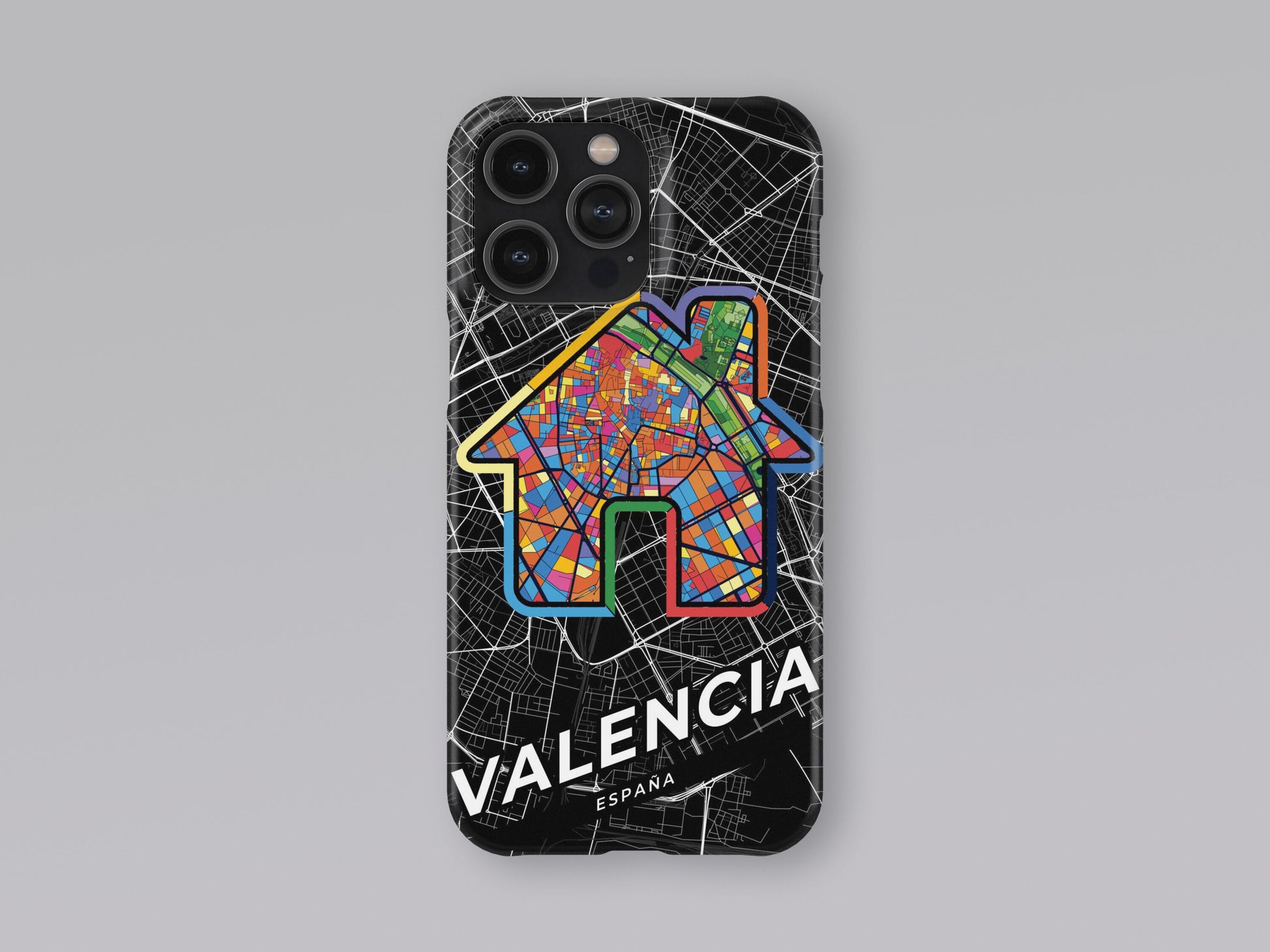 Valencia Spain slim phone case with colorful icon 3