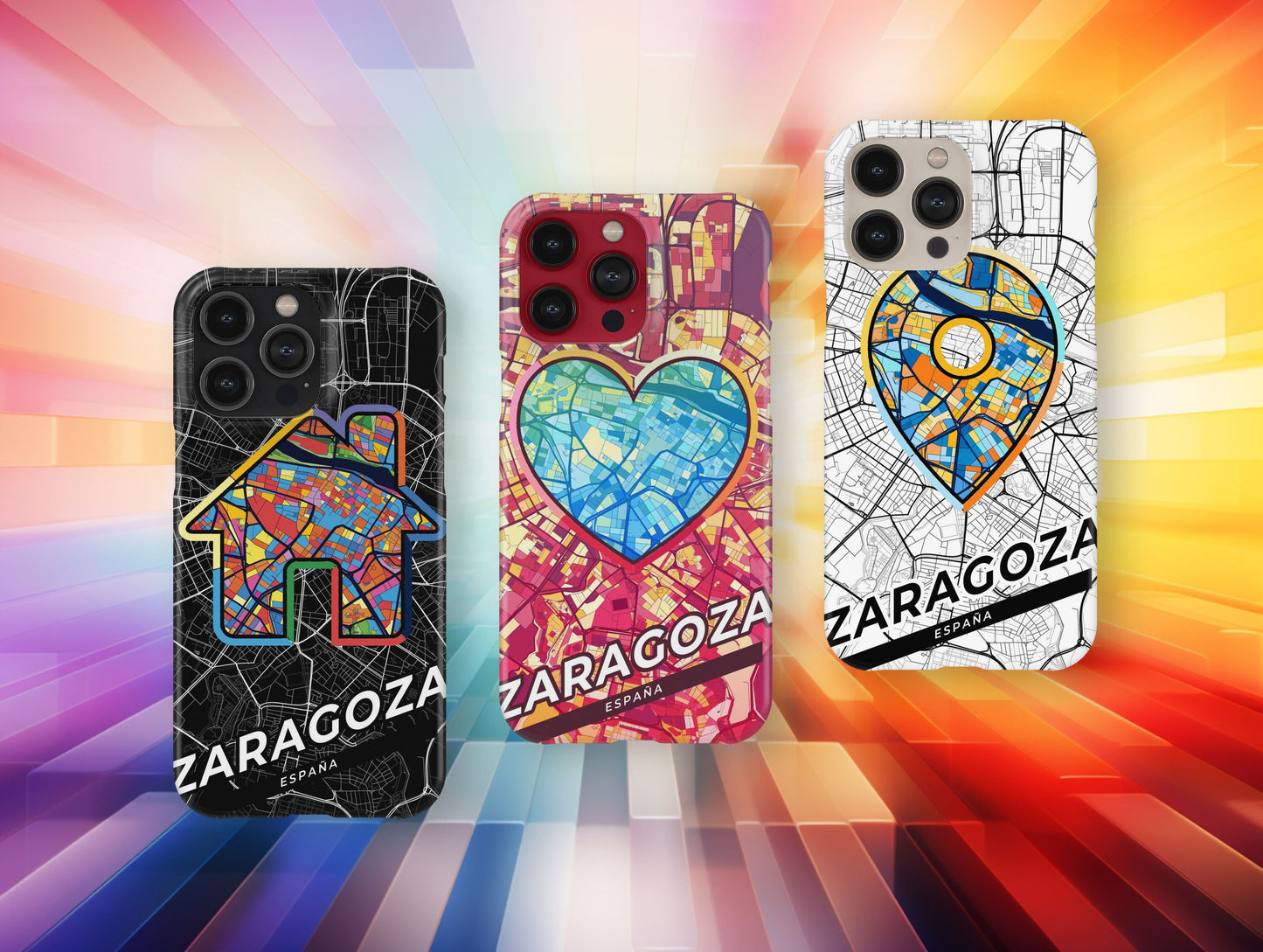Zaragoza Spain slim phone case with colorful icon