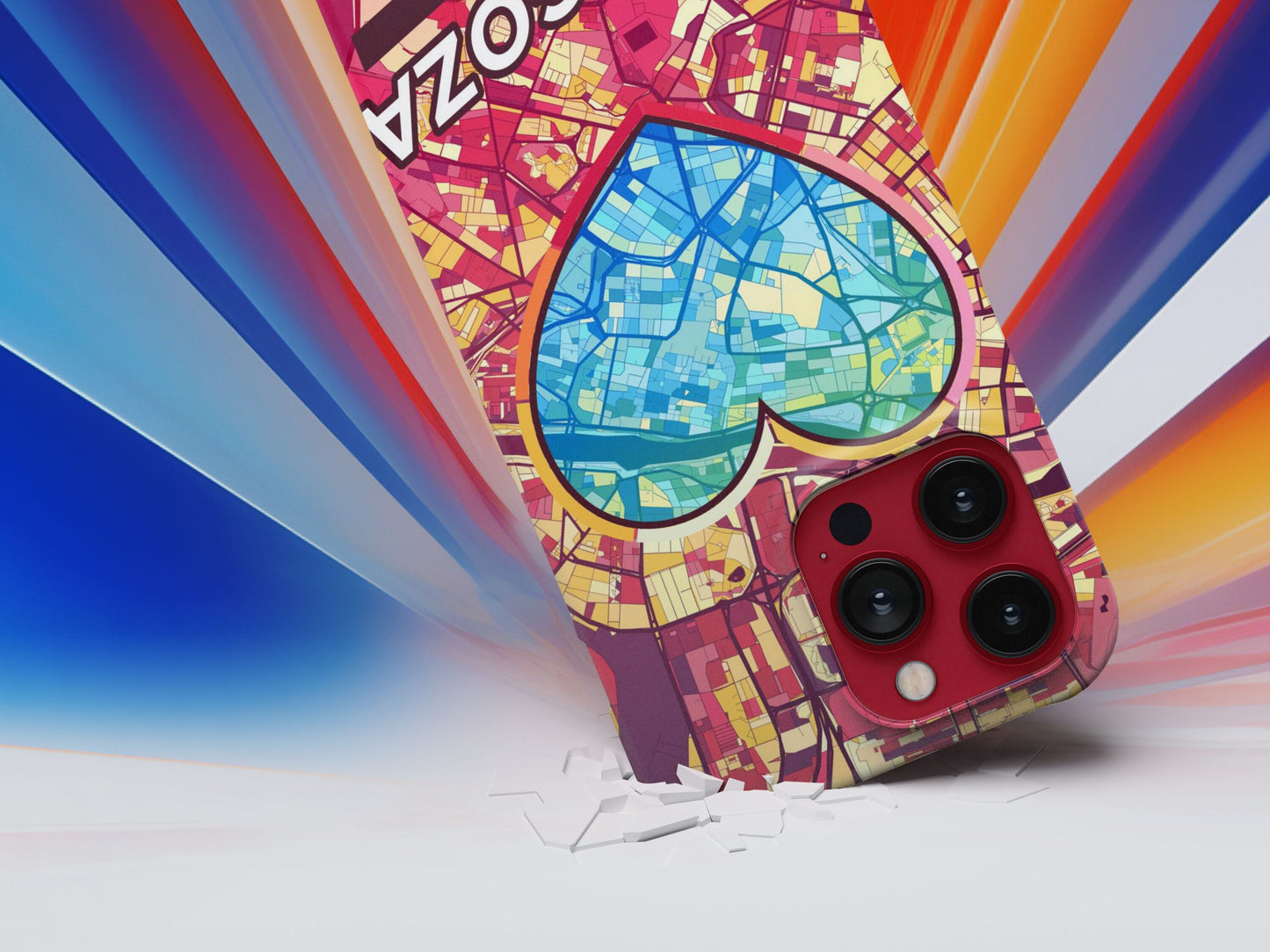 Zaragoza Spain slim phone case with colorful icon