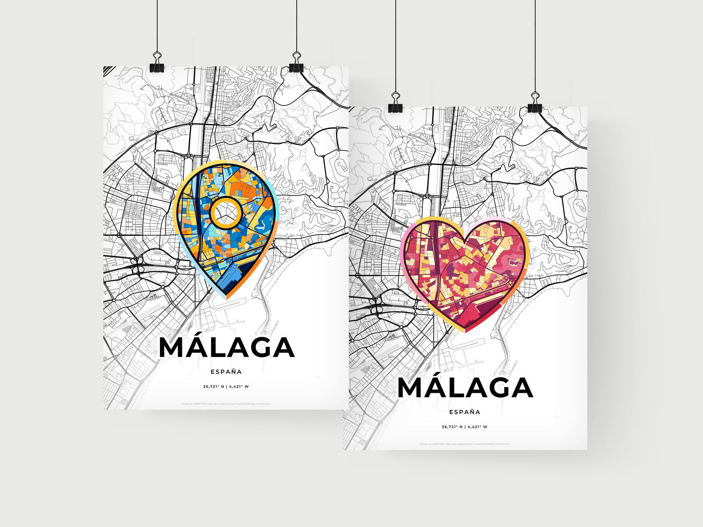 Málaga Spain art print for couples