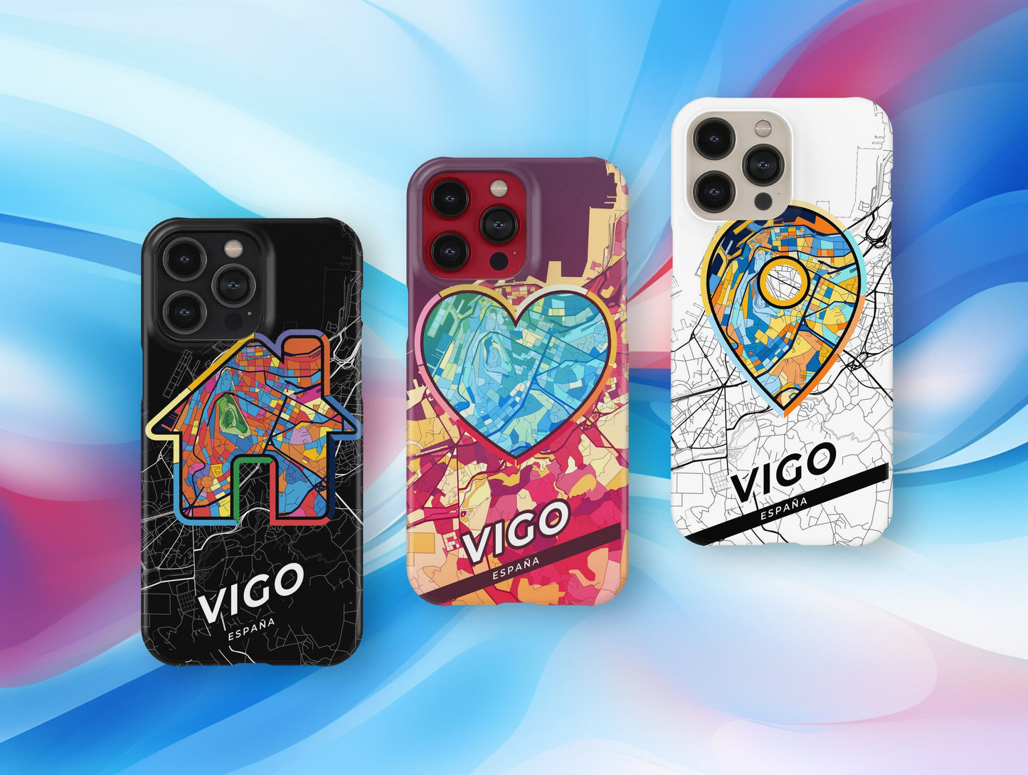 Vigo Spain slim phone case with colorful icon