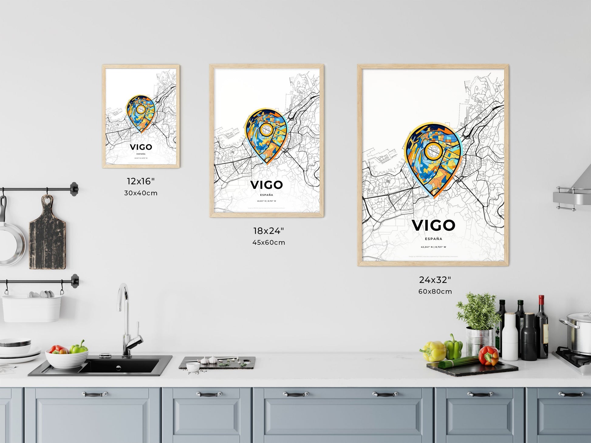 Vigo Spain art map size chart