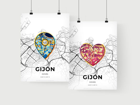 Gijón Spain art print for couples