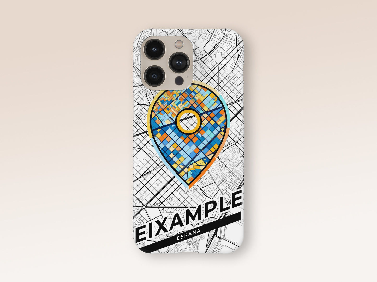 Eixample Spain slim phone case with colorful icon. Birthday, wedding or housewarming gift. Couple match cases. 1