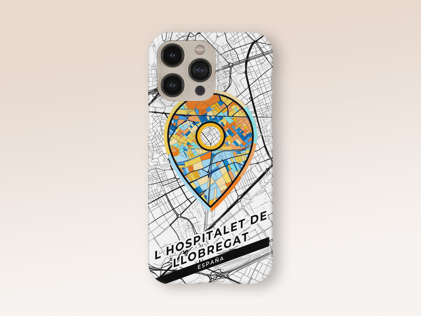 L Hospitalet De Llobregat Spain slim phone case with colorful icon. Birthday, wedding or housewarming gift. Couple match cases. 1