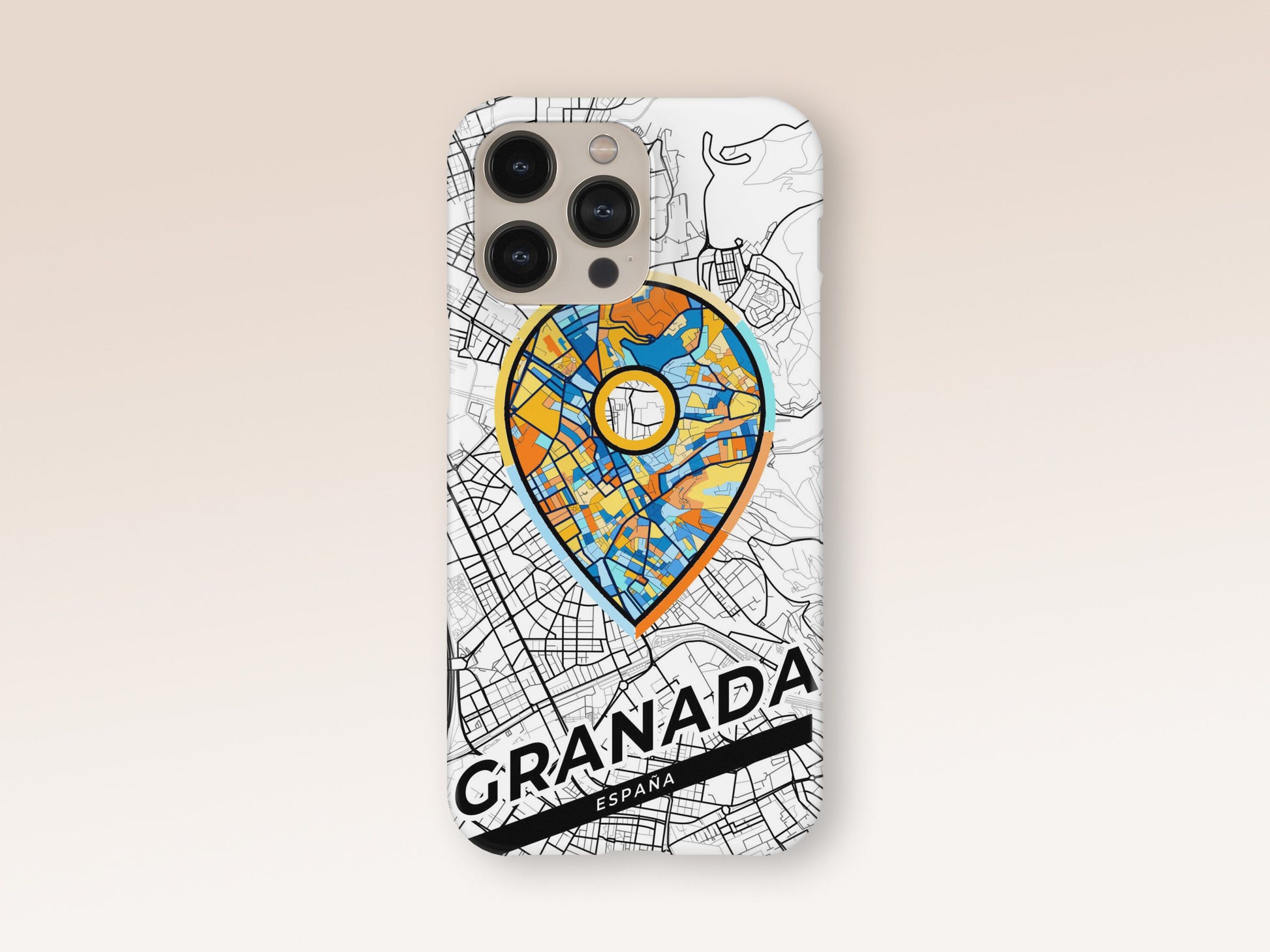 Granada Spain slim phone case with colorful icon. Birthday, wedding or housewarming gift. Couple match cases. 1