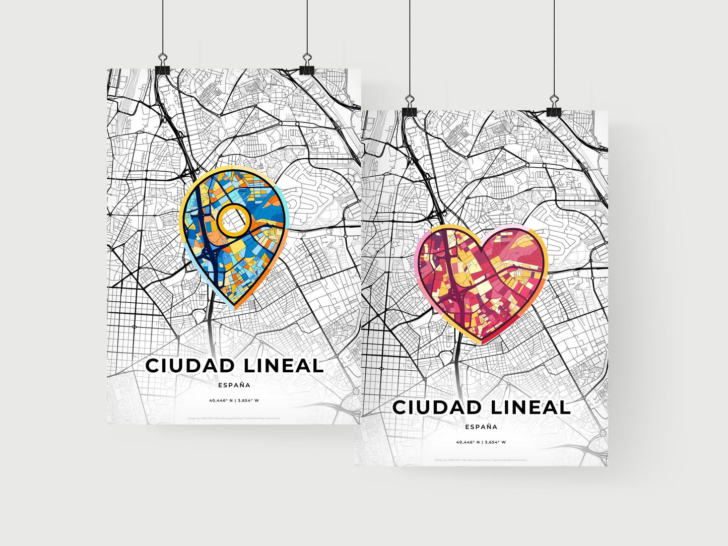 Ciudad Lineal Spain art print for couples