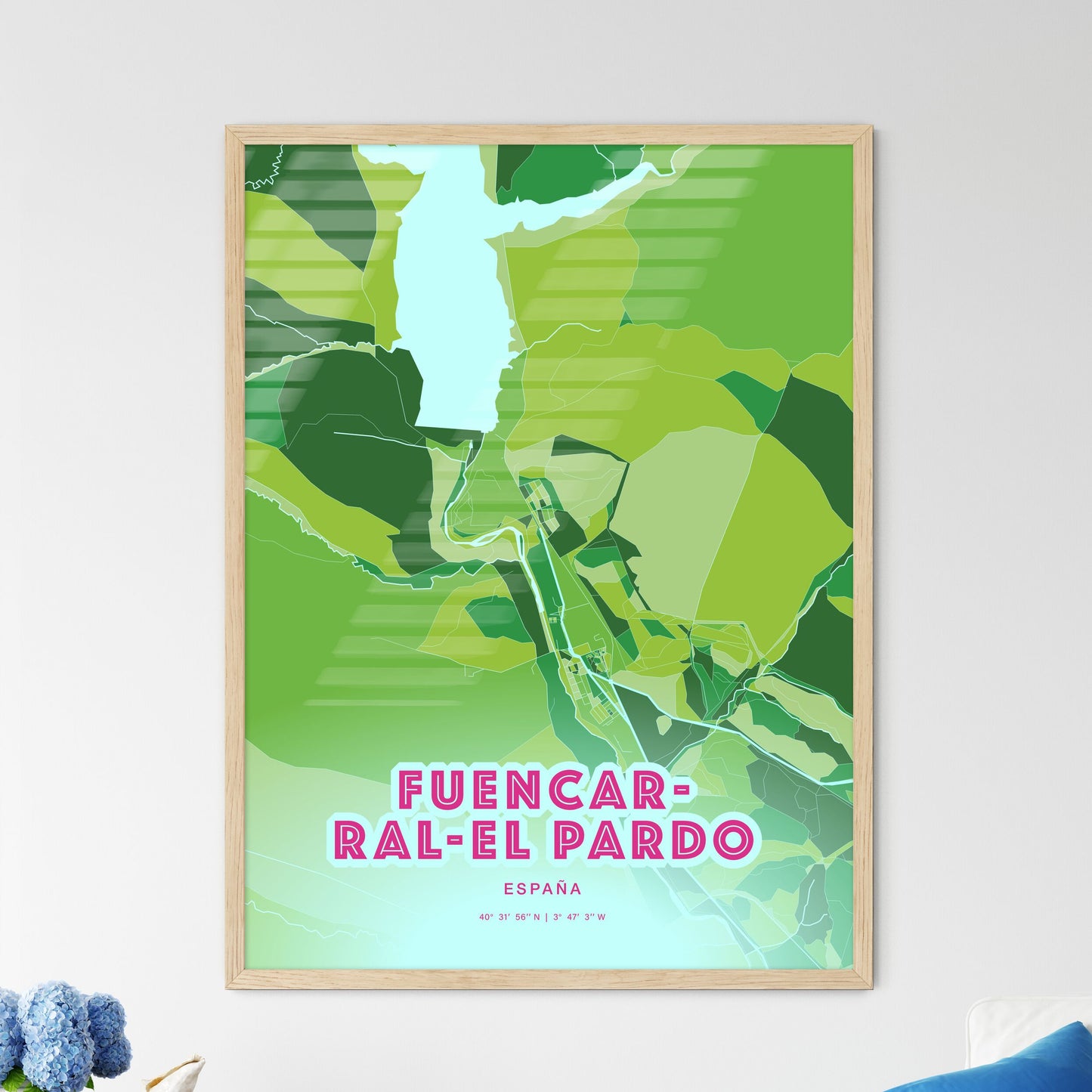 Colorful FUENCARRAL-EL PARDO SPAIN Fine Art Map Crazy Colors