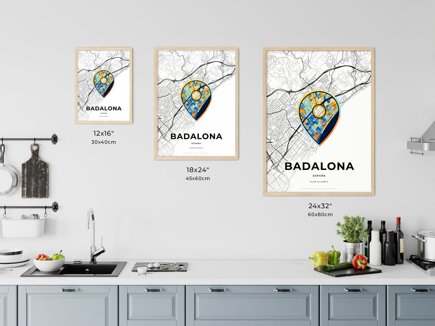 Badalona Spain art map size chart