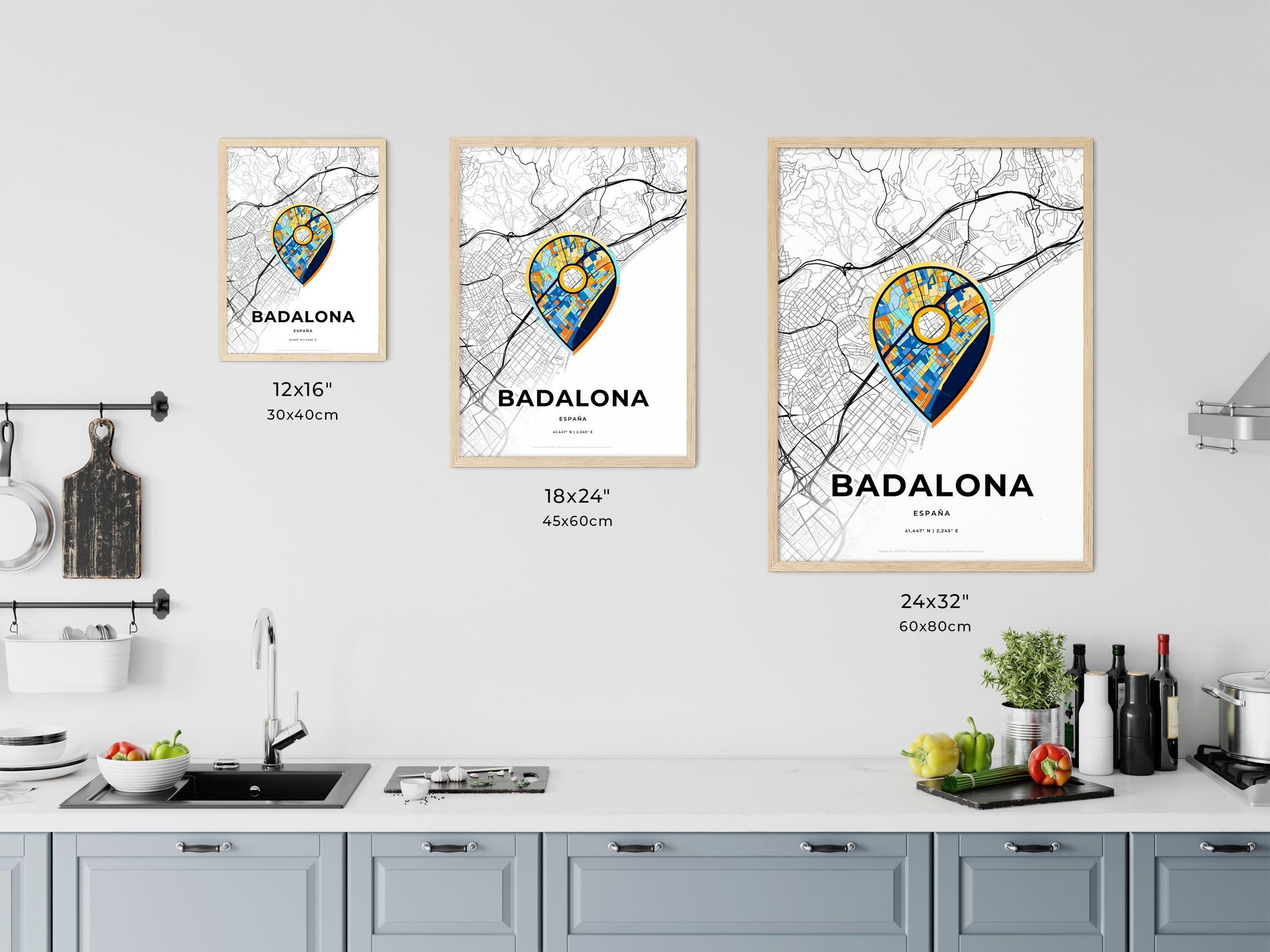 Badalona Spain art map size chart