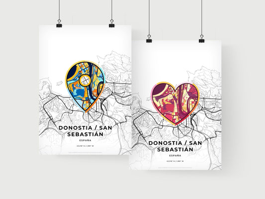 Donostia / San Sebastián Spain art print for couples