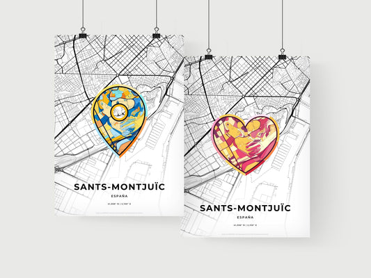 Sants-Montjuïc Spain art print for couples