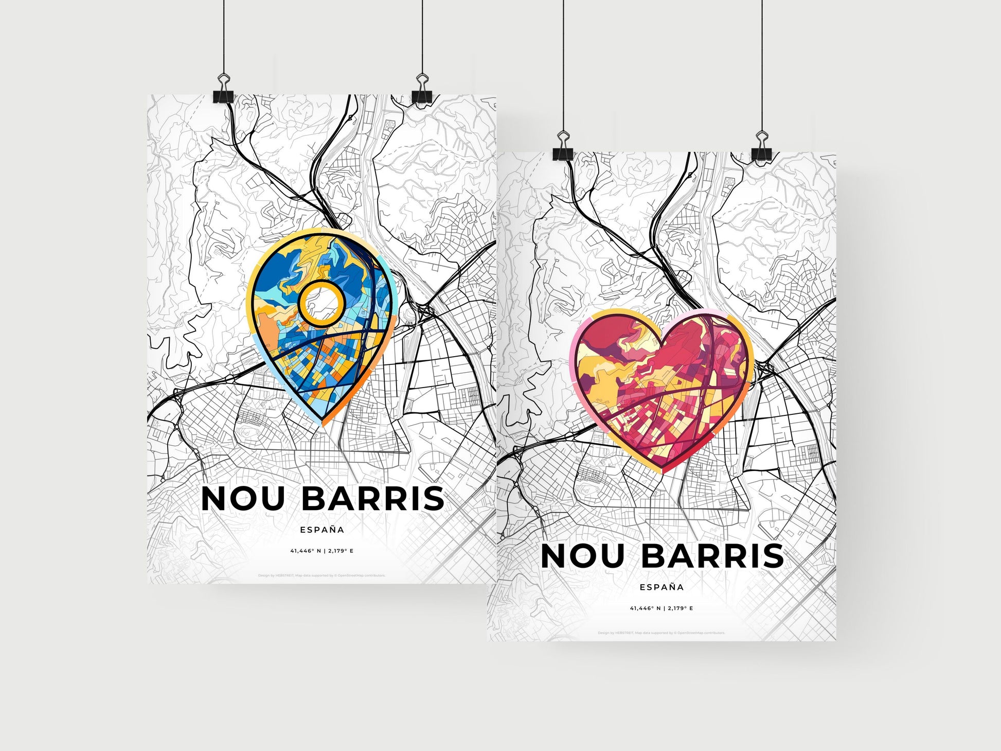 Nou Barris Spain art print for couples
