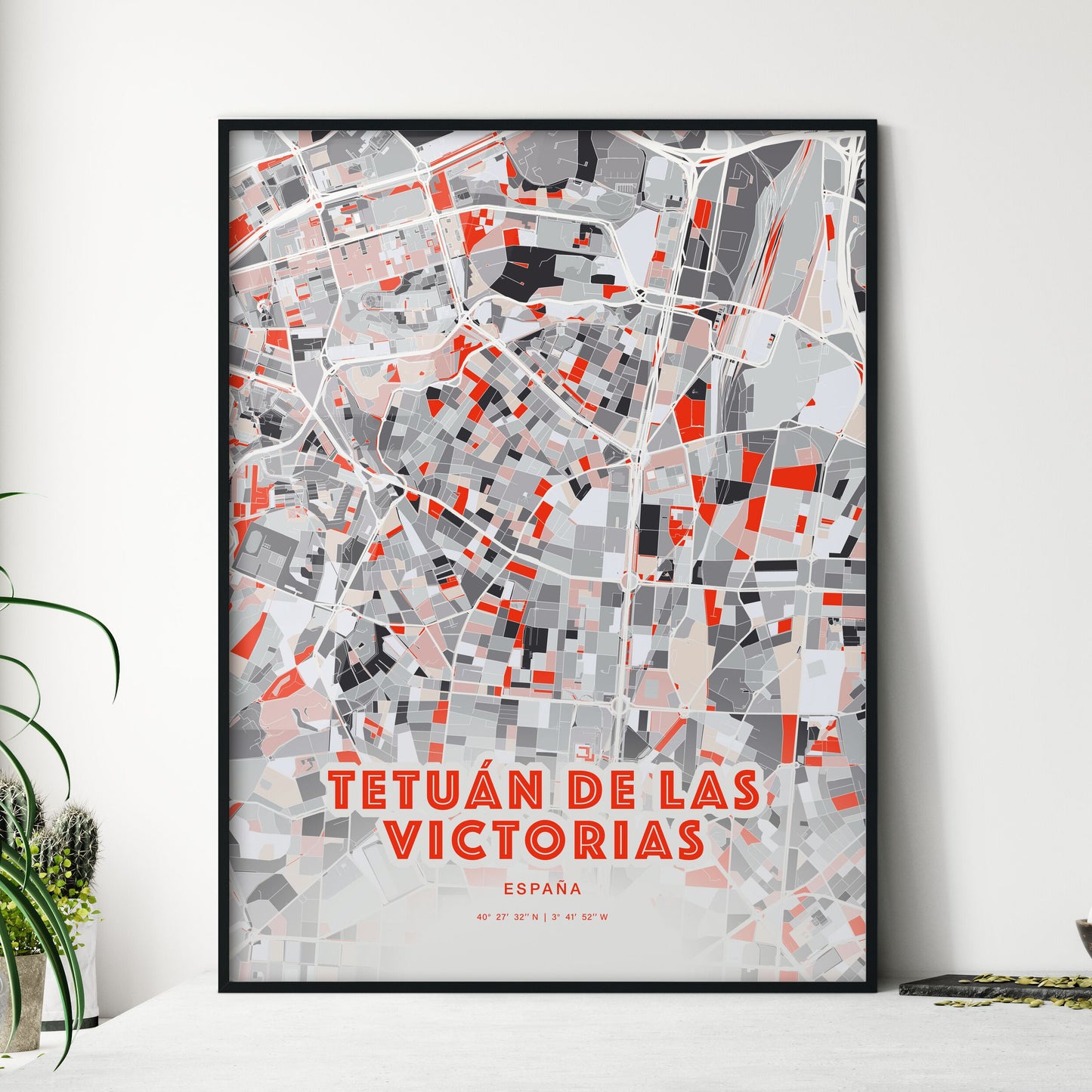 Colorful TETUÁN DE LAS VICTORIAS SPAIN Fine Art Map Modern