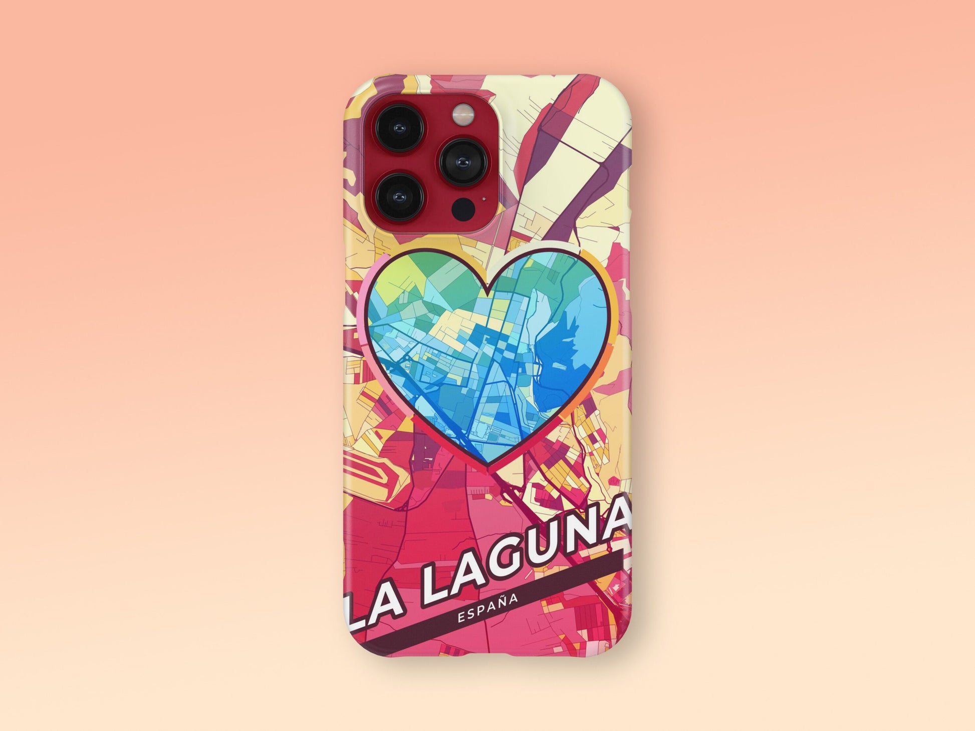 La Laguna Spain slim phone case with colorful icon. Birthday, wedding or housewarming gift. Couple match cases. 2