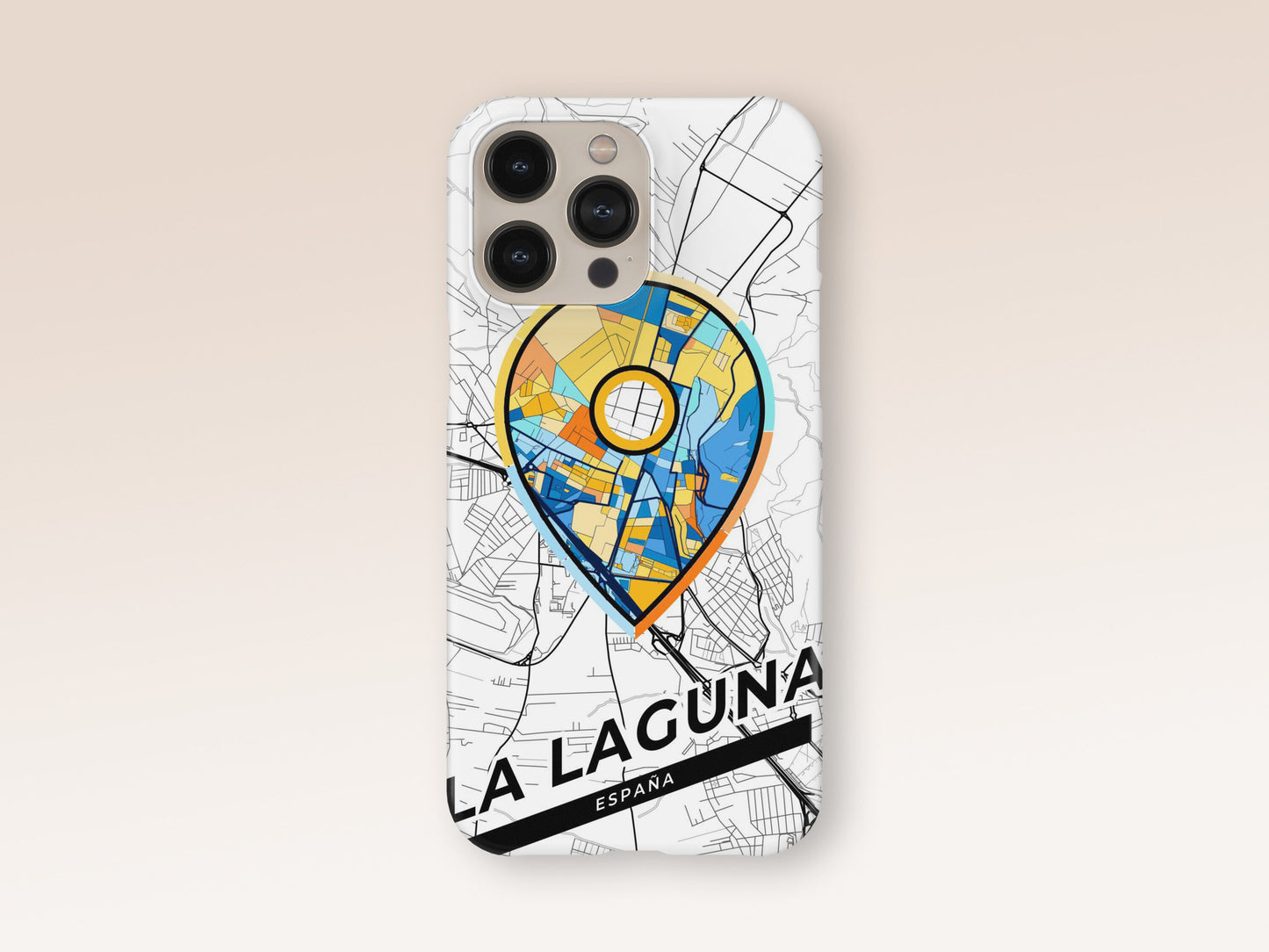 La Laguna Spain slim phone case with colorful icon. Birthday, wedding or housewarming gift. Couple match cases. 1