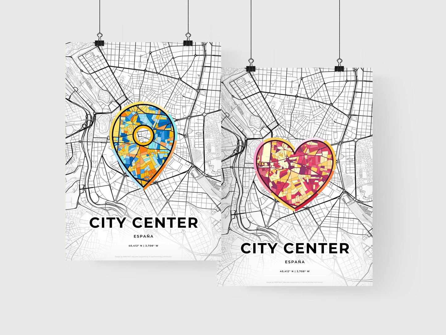 City Center Spain art print for couples