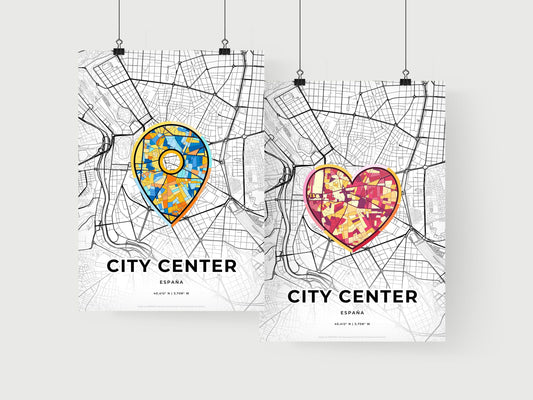 City Center Spain art print for couples