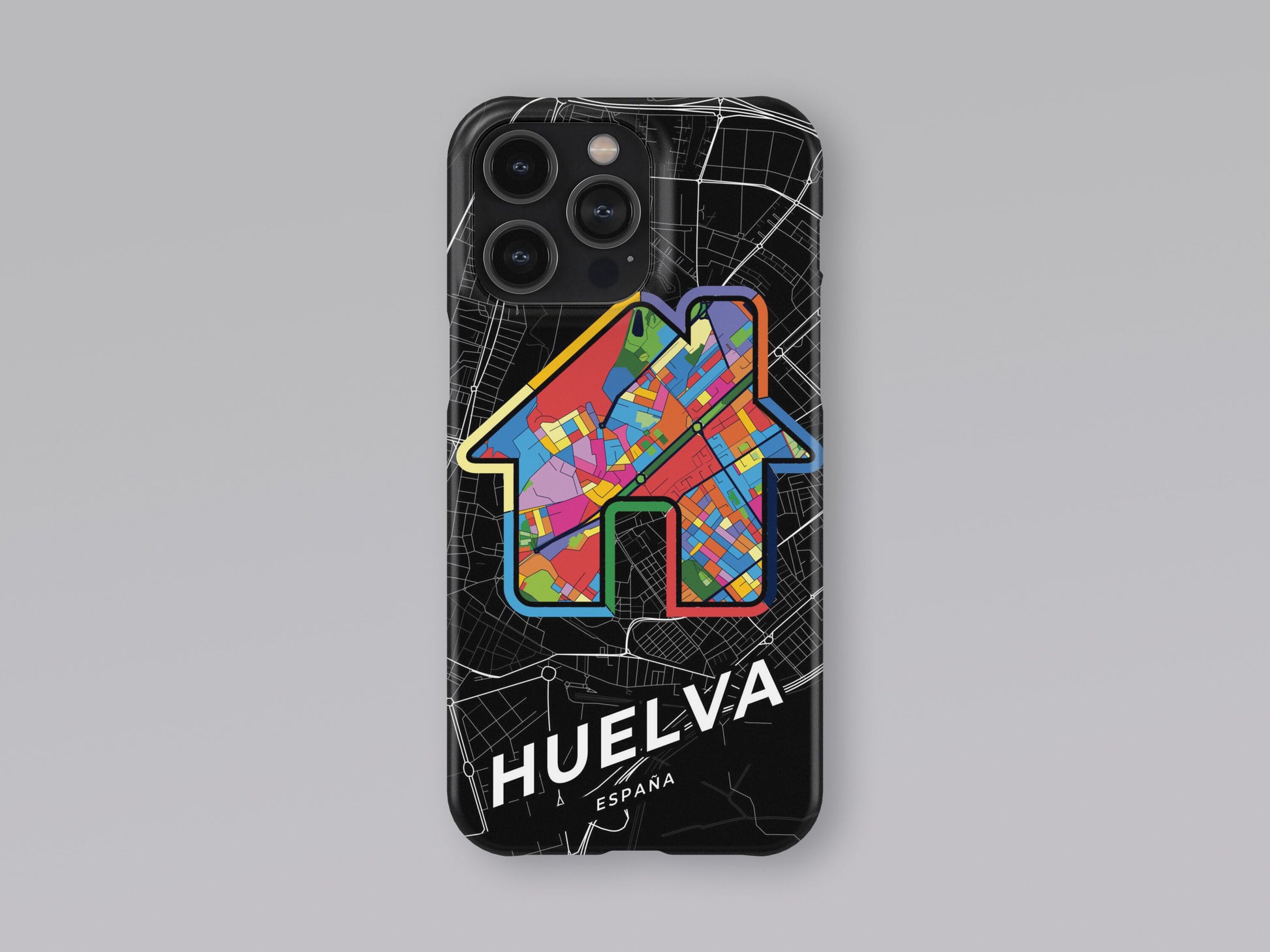 Huelva Spain slim phone case with colorful icon. Birthday, wedding or housewarming gift. Couple match cases. 3