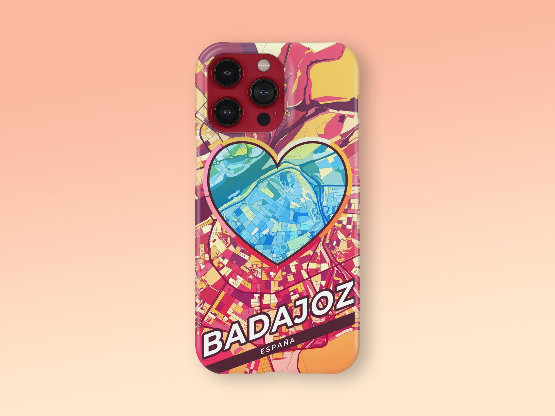 Badajoz Spain slim phone case with colorful icon. Birthday, wedding or housewarming gift. Couple match cases. 2