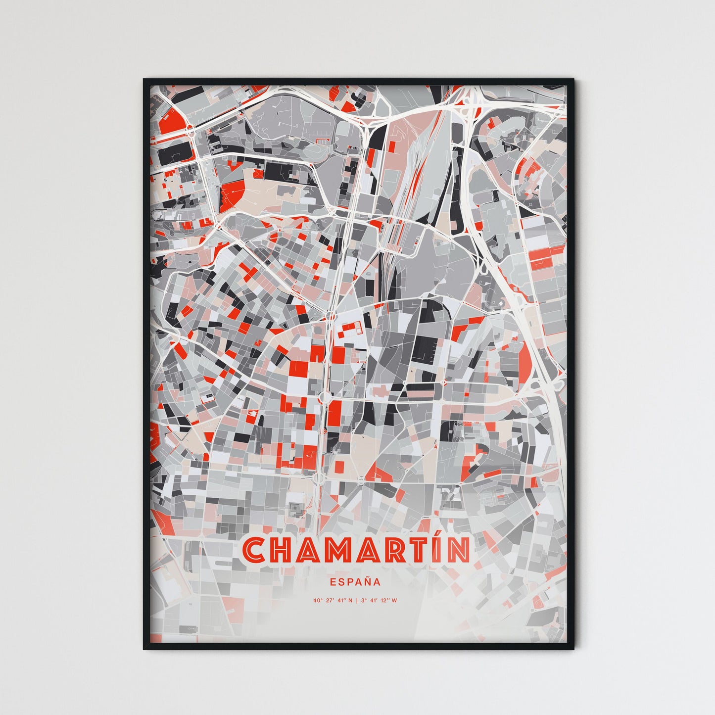 Colorful CHAMARTÍN SPAIN Fine Art Map Modern