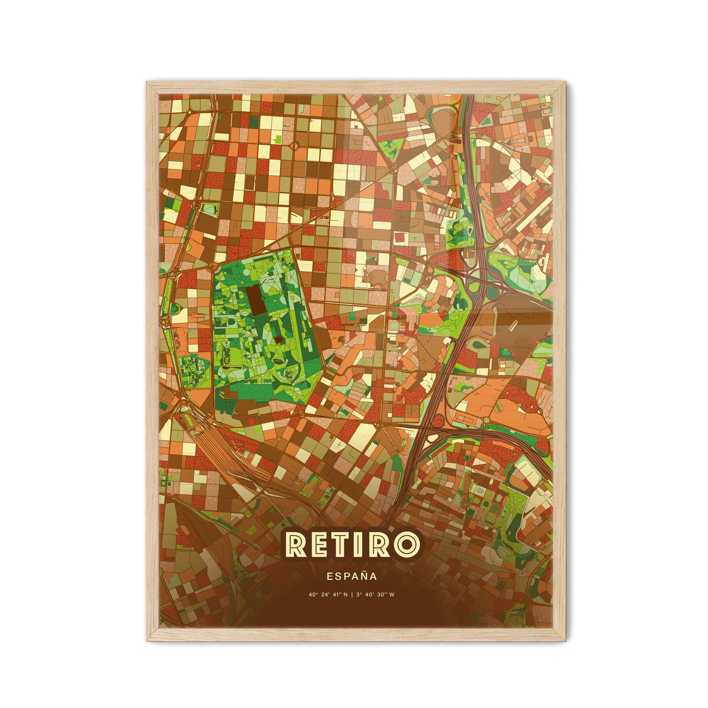 Colorful RETIRO SPAIN Fine Art Map Farmhouse