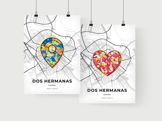 Dos Hermanas Spain art print for couples