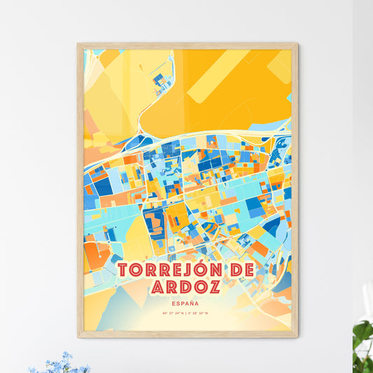 Colorful TORREJÓN DE ARDOZ SPAIN Fine Art Map Blue Orange